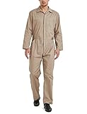 TopTie Herren-Overall, Druckknöpfe und Reißverschluss vorne, Overall, Arbeitskleidung, khaki, XL