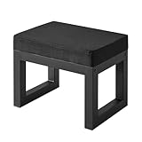 IBUYKE 16” Kleiner Fußhocker Ottomane, Rechteckige Leinen Fußablage Hocker mit Gepolstertem Sitz...