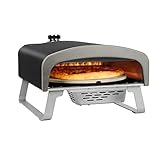 Q Pizza Gas Pizzaofen mit Drehfunktion, 50 mbar Outdoor Gas Pizza Ofen mit 33cm Pizzastein,...