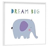artboxONE Poster mit weiem Rahmen 50x50 cm Fr Kinder Dream bigg - Bild Elephant Cute Cute Animals