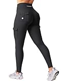 YEOREO Sport Leggings Damen Mit Taschen Invisible Scrunch Butt Gym Leggings High Waist Boom Booty...