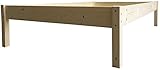 LIEGEWERK Massivholzbett Erhöhtes Bett Seniorenbett 90x200 cm Holzbett 90 Holz Natur (90cm x 200cm,...