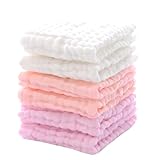 WinReal Baby Washcloths Muslin Baby Face Towels 6 Pack Soft Muslin Washcloths for Newborn Cotton...