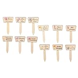 Gartenmarker, dekorative Holzpflanzenstäbchen, Etiketten, wasserdichte Gartenanhänger für...