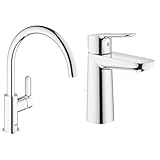 GROHE BauEdge - Einhand-Spültischbetterie (Einlochmontage, Einlochmontage, 360° schwenkbar),...