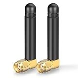 Bingfu Mini WLAN Antenne 2,4 GHz 5 GHz 2 dBi MIMO-Antenne mit Rechtwinkligem RP-SMA Stecker 2 Stück...