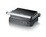 SEVERIN SEVINI Lite, Kontaktgrill für Fleisch, Fisch & Gemüse, Keramikbeschichteter Sandwich-Maker...