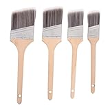 NOLITOY 4 Stück Teiliges Malerpinsel Holzgriff Vielseitige Flachpinsel für Öl Wasserfarben...