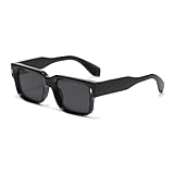 Long Keeper Retro Rechteckig Dicker Rahmen Sonnenbrille Quadratisch Rahmen für Damen Herren Vintage...