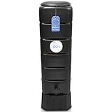 YourCasa Regentonne [Tower] 120L mit Standfuss, Deckel & Wasserhahn - Regenfass Frostsicher aus...