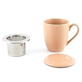 Hanseküche Teetasse mit Deckel und Sieb – XXL Teebecher 600ml – Große Tee Tasse Keramik –...