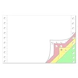 Endlospapier 6 Zoll x 240 mm (A5 quer 152,4 mm x 240 mm) 4-fach blanko farbig 60/53/53/57 g/qm 1000...