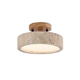 LYOUAE Moderne Deckenleuchte Deckenlampe Nordische Deckenleuchten mit Massivholzsockel, natürliches...