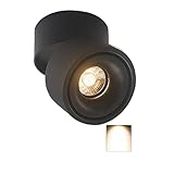 LED-Deckenleuchten drehbar schwarz, Spots Deckenleuchten weiß 360° verstellbar, Deckenlampe LED...