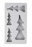 Rayher Silikon Gießform Tannenbäume, 4 Einzelmotive, Formgröße 14,5 x 26 x 2 cm, Dekoration...