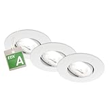 BRILONER - 3er Set EEK A LED Einbaustrahler 230V schwenkbar, je 2W bei 360lm und 50.000h Licht,...