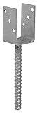 Connex Pfostenträger U-Form - 71 x 60 x 100 x 200 mm - Ø 16 mm - chromfarbig - feuerverzinkt -...