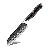 Damaso Santoku Messer (12,7cm), Black Aurora Kochmesser aus 67 Lagen Damastmesser, Japanisches...