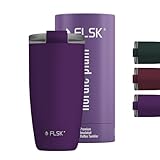 FLSK Tumbler I Premium Kaffeebecher aus Edelstahl I 100% Auslaufsicher & Doppelwandig I Thermobecher...