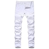 Générique Herren Casual Motorradhose Ride Slim Gerade Jeans Motorrad Waschen Taschen Jeans Hose,...