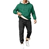 Hausanzug Herren Kuschelig Fleece Gefüttert Jogginganzug Warm Winter Freizeitanzug Dicke 2 Teilig...