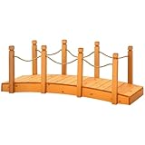 Outsunny Garten-Bogen-Brücke, hölzerne Garten-Brücke mit Hanfseil-Seitenwänden,...