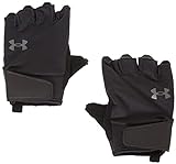 Under Armour Mens Half Finger Gloves Men's Ua Training Gloves, Black, 1369826-001, LG