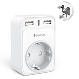 Reiseadapter UK Adapter England Deutschland Stecker Reisestecker Reiseadapter UK mit 2 USB 1USB C...