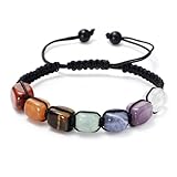 Mayoii Naturstein-Chakra-Armband mit Kristall und Echten Heilsteinen - Glück Edelstein für Frauen