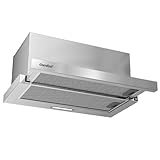 COMFEE' CHL03M21S Flachschirmhaube Dunstabzugshaube 60cm Umluft, 400 m³/h Luftstrom, Dunstabzug...