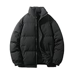 PANVER Baumwolle Jacke Herren Verdicken Stehkragen Warm Outdoorjacke Klassisch Casual Einfarbig...