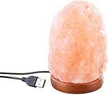 Lunartec Nachttischlampe: Kleine LED-Salzkristall-Lampe mit USB-Betrieb, 700-900 g (LED-Salzlampe,...
