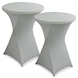 hicoosee 2er-Set Stretch Stehtischhusse, Ø80-85cm Hochwertige Tisch-Überzug Husse für Bistrotisch...