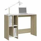 Gecheer Computertisch Mit 4 Regalböden Schreibtisch Bürotisch PC Tisch Officetisch Arbeitstisch...