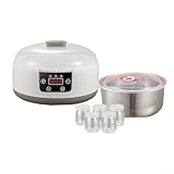 Joghurtbereiter mit einstellbarer Temperatur und Zeitsteuerung, fünf Glasdosen, geeignet für...