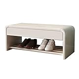 IisrAr Schuhschrankbank mit Schublade, Schuhwechselhocker aus Holz für den Eingangsbereich,...