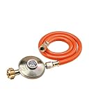 CFH Gasdruckregler Propan Gasflasche mit 80 cm Gasschlauch DRS 452 - Druckminderer 50 mbar, Eingang...