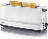 SEVERIN Automatik-Langschlitztoaster, Automatik-Toaster mit Brötchenaufsatz, Edelstahl Toaster zum...