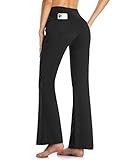 MOVE BEYOND Butterweiche Damen Bootcut Yogahose mit 4 Taschen Bauchkontrolle Workout Bootleg...