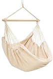 AMANKA XXL Hängesessel Beige 185x130 cm belastbar bis 150kg – Hängestuhl ideal zum Lesen &...