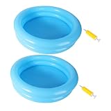 HANABASS 2 Sätze Aufblasbarer Kinderpool Dicker Kleiner Rundpool Ø Schnell Aufblasbar und...