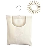 Wäscheklammerhalter-Tasche | Leinen-Wäscheklammerbeutel mit Haken, strapazierfähig, breite...