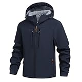 Regenjacke Herren Winter Regenmantel Gefüttert Sweatjacke Mit Kapuze Windbreaker Fleece Sportjacke...