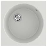 vidaXL Küchenspüle Weiß 48 x 48 x 20,5 cm Granit, Modernes Granitspülbecken, weiße Utility,...