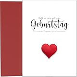 Pusteblume Grusskarten Geburtstagskarte A5 mit rotem Stoffherz – Du bist jeden Tag etwas...