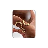 Mrltau Ringe Gold Wasserfest, Asymmetrisch Ring Gold Damen, Dicke Chunky Jewelry, Geschwungen Ringe...