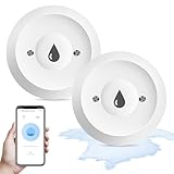 2 Stück Smart Wassermelder, Funk-Wassersensor Zigbee mit Batterie, Wasserlecksensor mit...