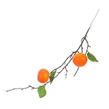 Sosoport Künstlicher Orangenzweig mit Blättern Realistische Künstliche Fruchtstiele Pflegefreie...