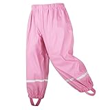 amiyan Kinder Regenhose wasserdichte Atmungsaktiv Buddelhose Matschhose für Mädchen Jungen Rosa...
