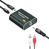 Digital zu Analog Audio Converter,192kHz DAC Wandler Digital Optical zu Analog 3,5mm AUX...